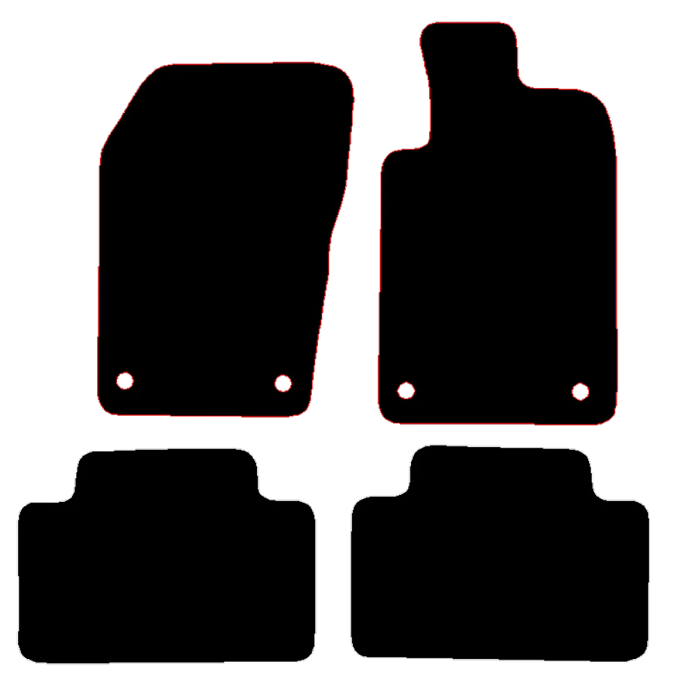 Jeep Grand Cherokee 2013 to Current 28.5mm passenger clip spacing version with plastic round clips Car Mats